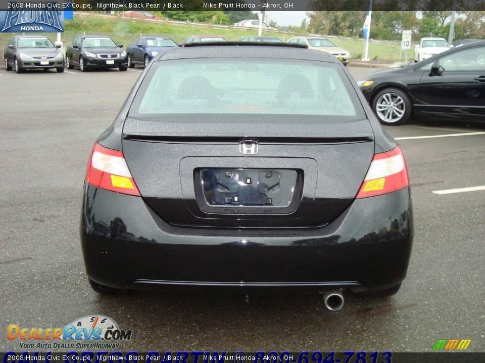 2008 Honda Civic EX Coupe Nighthawk Black Pearl / Black Photo #8