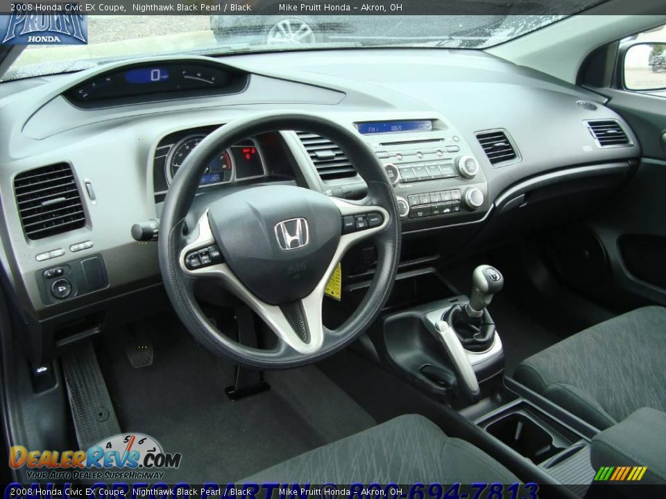 2008 Honda Civic EX Coupe Nighthawk Black Pearl / Black Photo #14