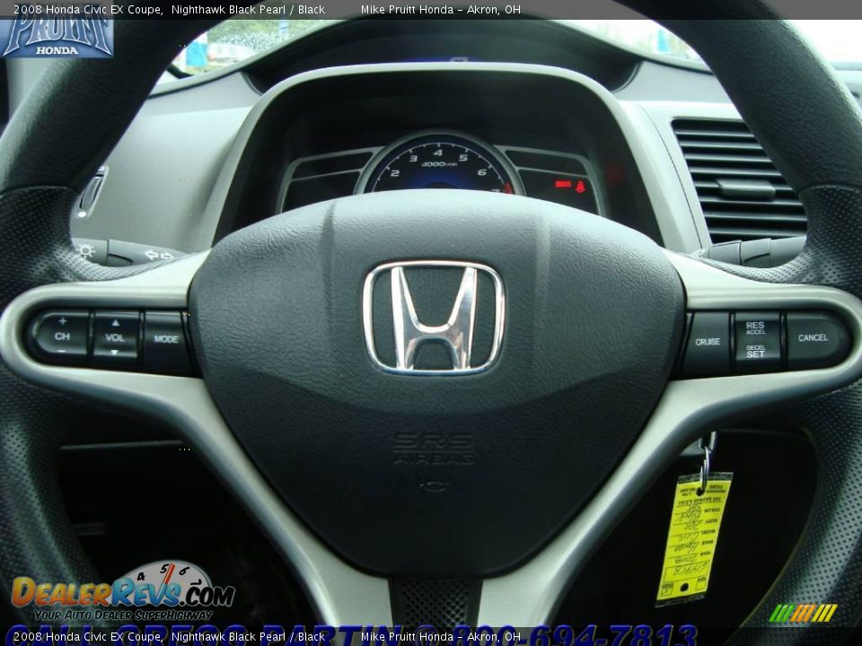 2008 Honda Civic EX Coupe Nighthawk Black Pearl / Black Photo #17