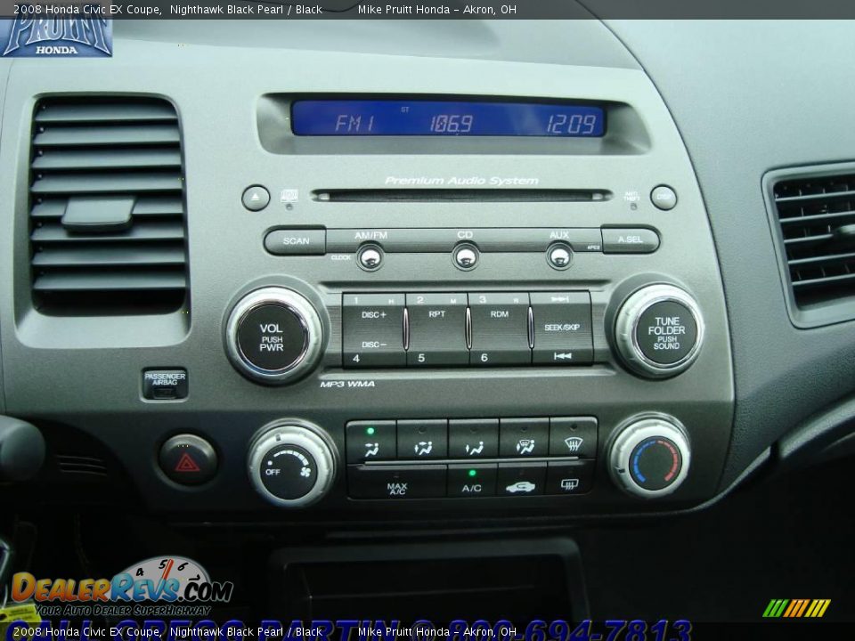 2008 Honda Civic EX Coupe Nighthawk Black Pearl / Black Photo #19