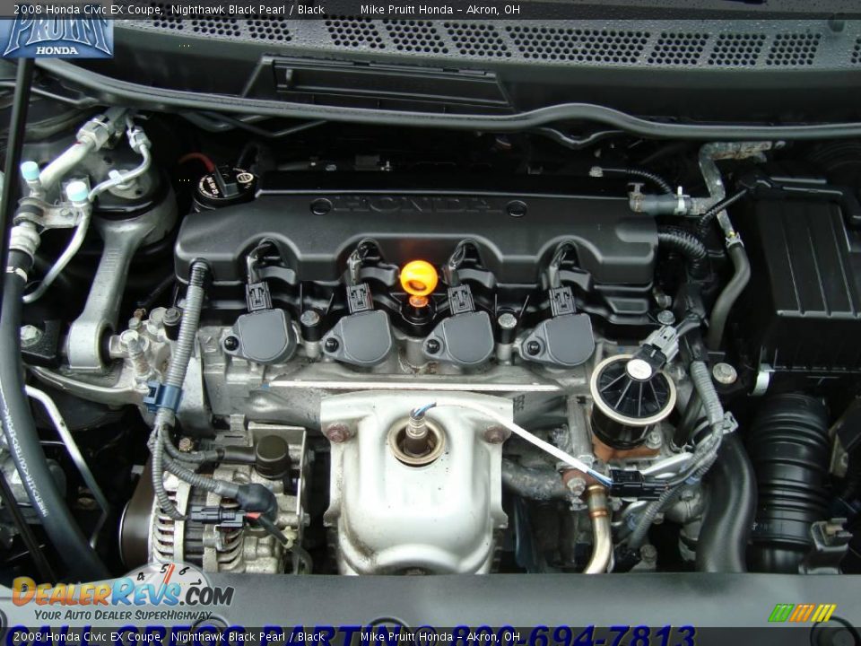 2008 Honda Civic EX Coupe Nighthawk Black Pearl / Black Photo #22