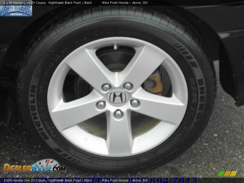 2008 Honda Civic EX Coupe Nighthawk Black Pearl / Black Photo #24