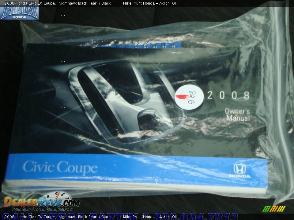 2008 Honda Civic EX Coupe Nighthawk Black Pearl / Black Photo #26