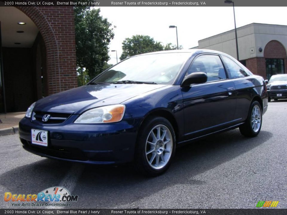 2003 Honda Civic LX Coupe Eternal Blue Pearl / Ivory Photo #1