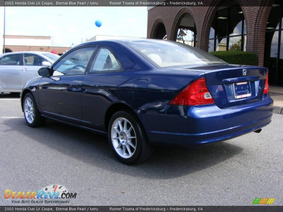 2003 Honda Civic LX Coupe Eternal Blue Pearl / Ivory Photo #4