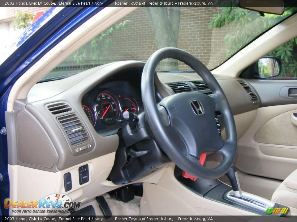 2003 Honda Civic LX Coupe Eternal Blue Pearl / Ivory Photo #5