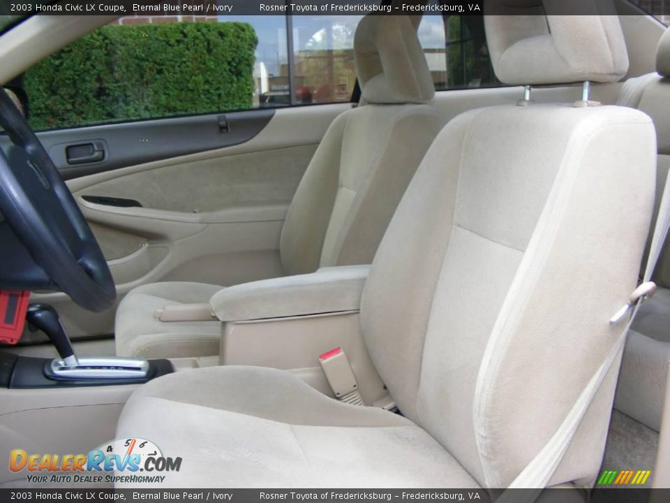 2003 Honda Civic LX Coupe Eternal Blue Pearl / Ivory Photo #6