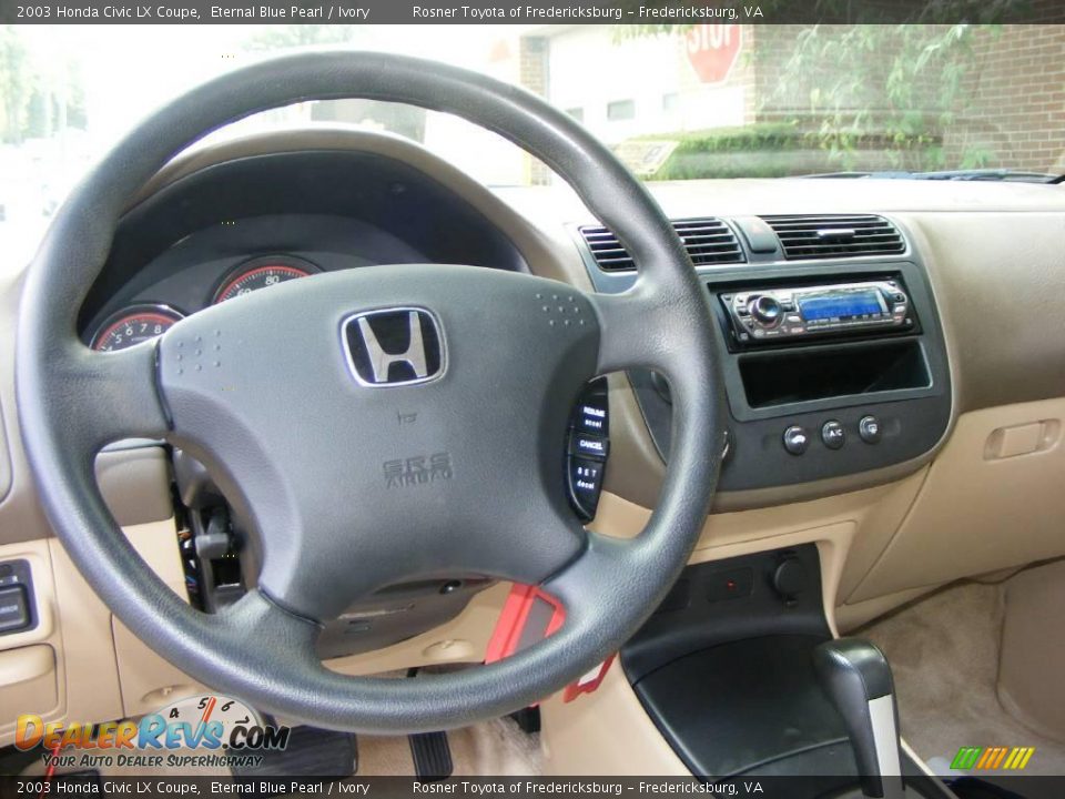 2003 Honda Civic LX Coupe Eternal Blue Pearl / Ivory Photo #8