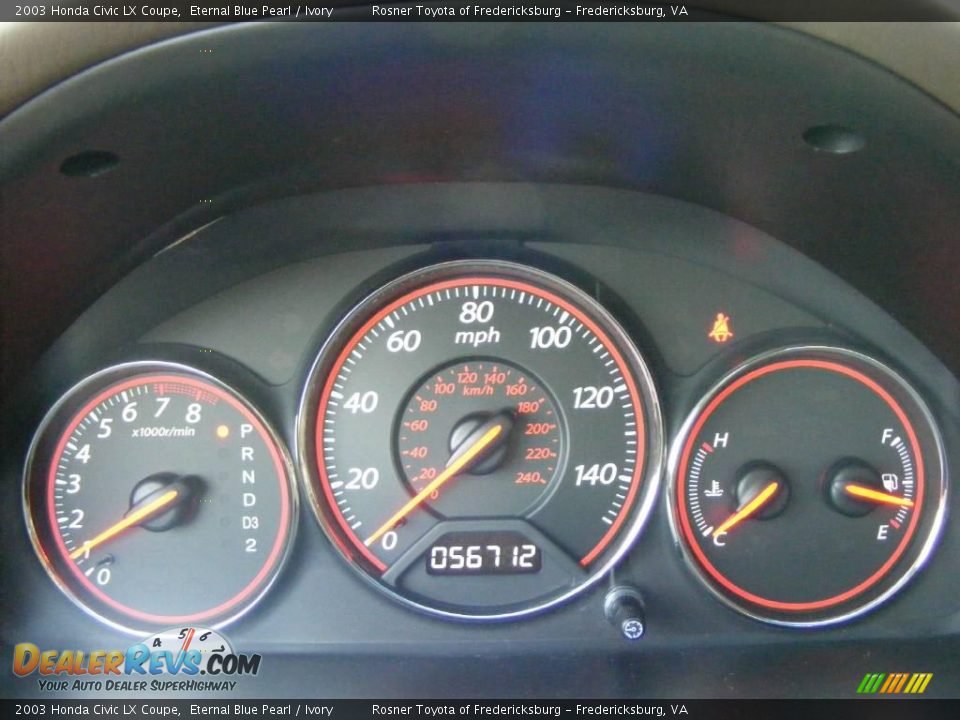 2003 Honda Civic LX Coupe Eternal Blue Pearl / Ivory Photo #9