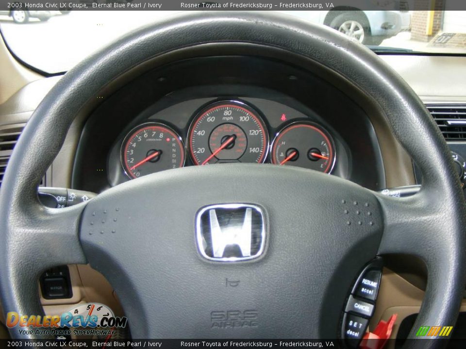 2003 Honda Civic LX Coupe Eternal Blue Pearl / Ivory Photo #10
