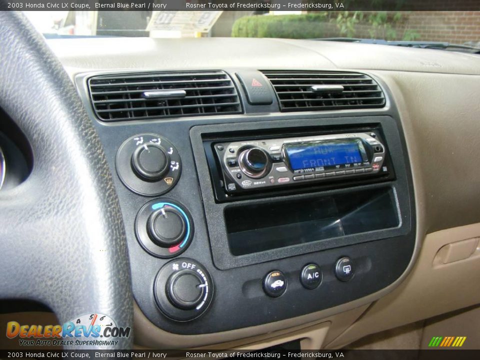 2003 Honda Civic LX Coupe Eternal Blue Pearl / Ivory Photo #11