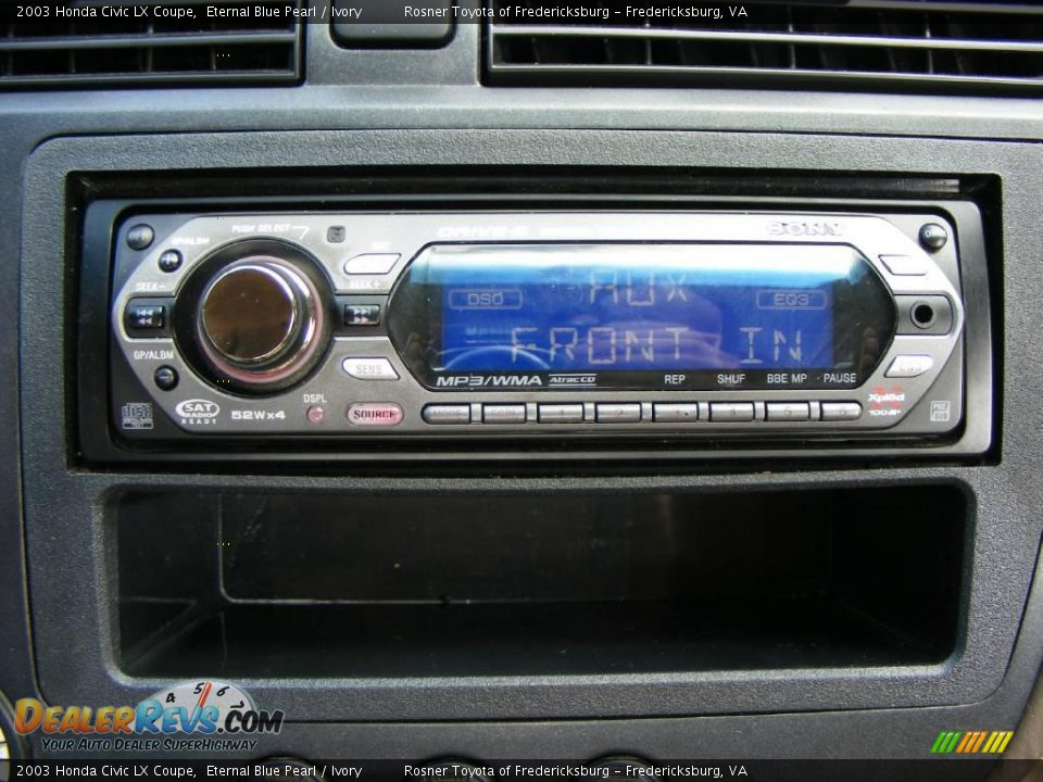 2003 Honda Civic LX Coupe Eternal Blue Pearl / Ivory Photo #13