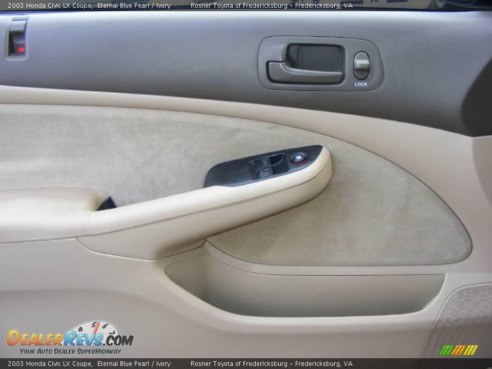 2003 Honda Civic LX Coupe Eternal Blue Pearl / Ivory Photo #14