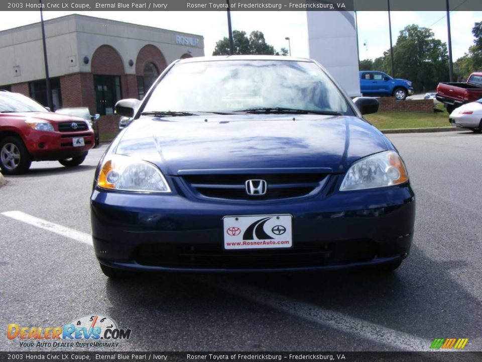 2003 Honda Civic LX Coupe Eternal Blue Pearl / Ivory Photo #15