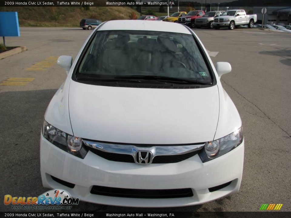 2009 Honda Civic LX Sedan Taffeta White / Beige Photo #10