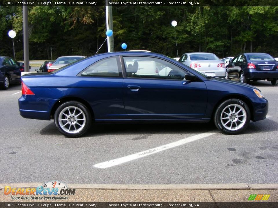 2003 Honda Civic LX Coupe Eternal Blue Pearl / Ivory Photo #16