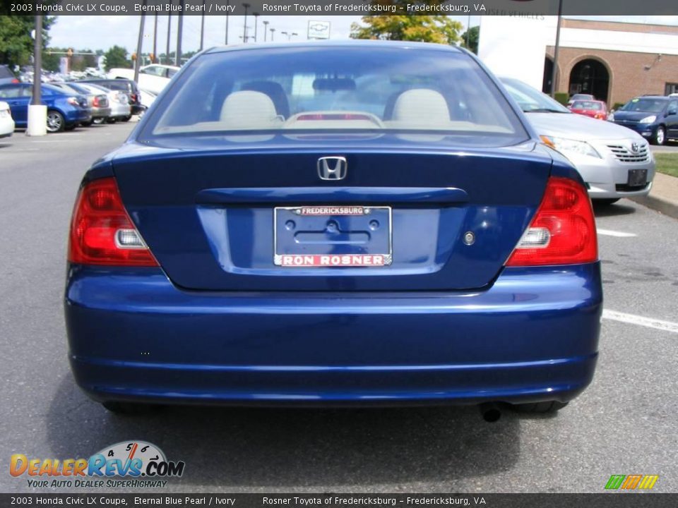 2003 Honda Civic LX Coupe Eternal Blue Pearl / Ivory Photo #17