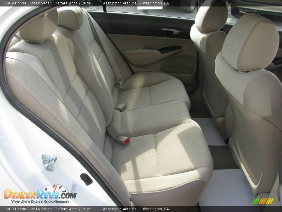 2009 Honda Civic LX Sedan Taffeta White / Beige Photo #12