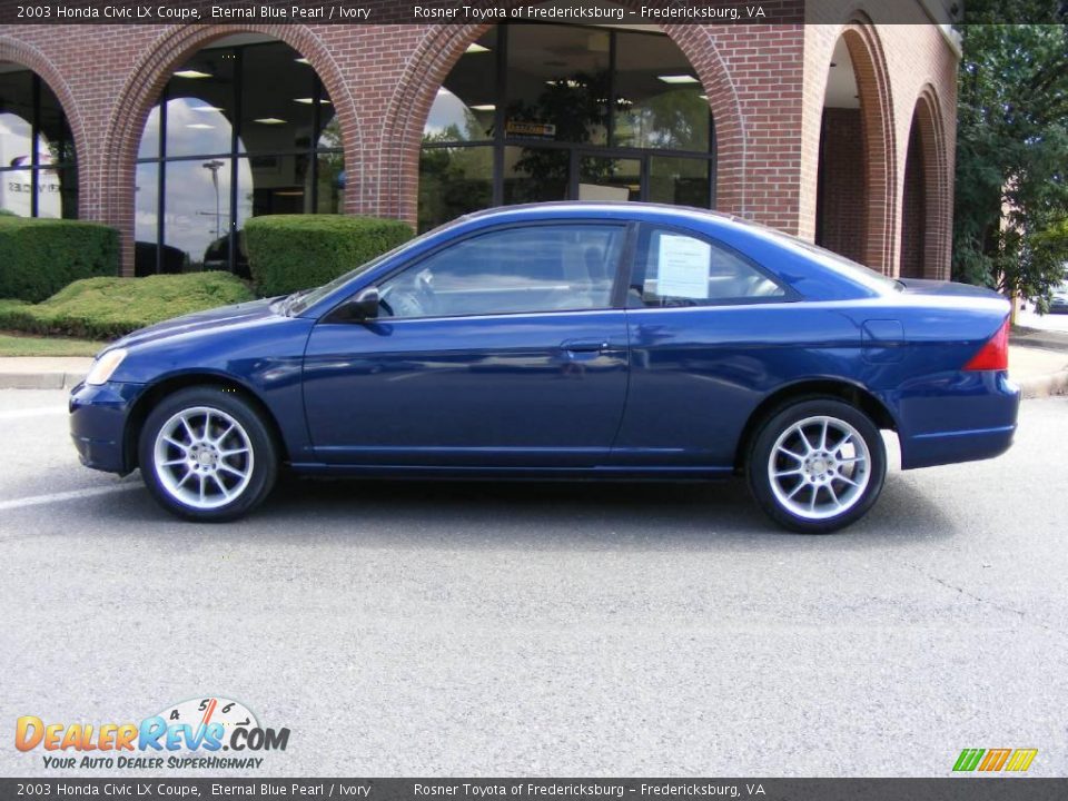 2003 Honda Civic LX Coupe Eternal Blue Pearl / Ivory Photo #18