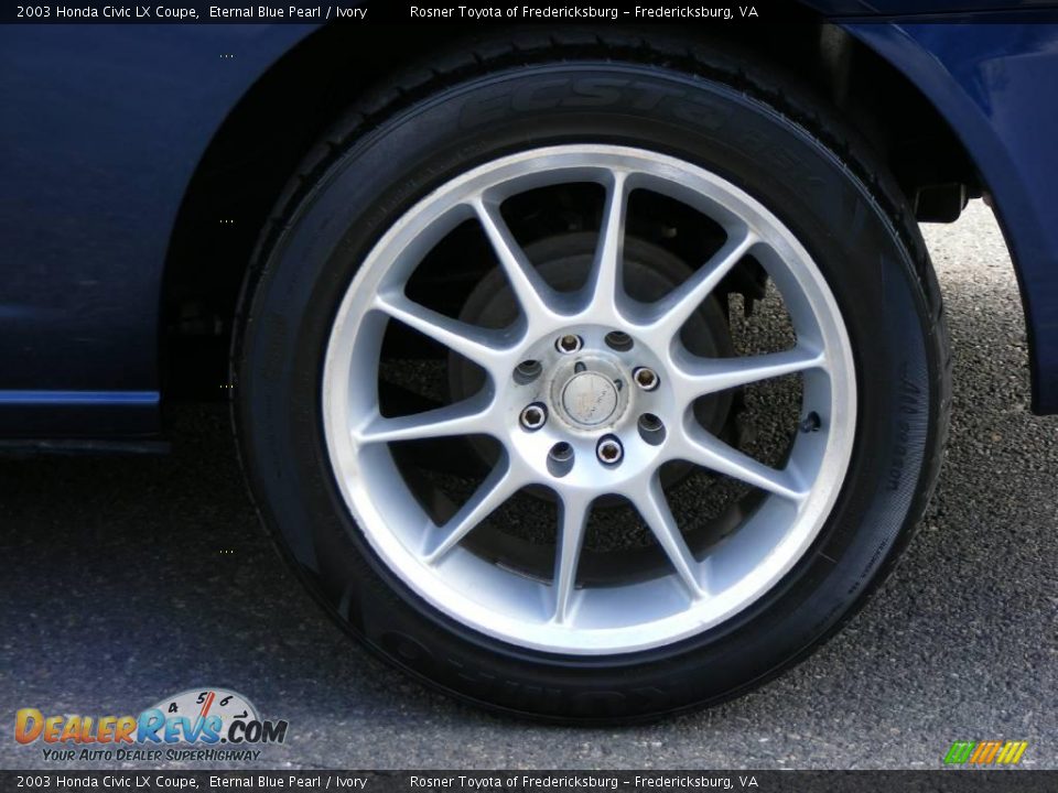2003 Honda Civic LX Coupe Eternal Blue Pearl / Ivory Photo #19