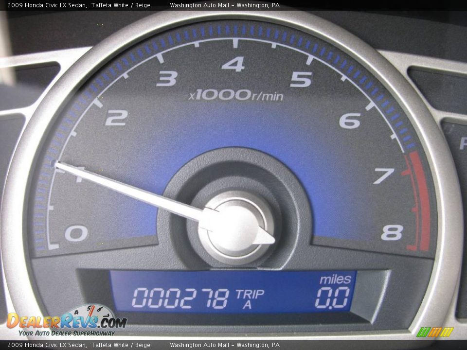 2009 Honda Civic LX Sedan Taffeta White / Beige Photo #20