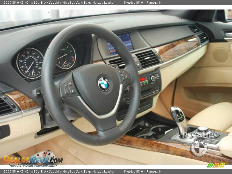 2009 BMW X5 xDrive30i Black Sapphire Metallic / Sand Beige Nevada Leather Photo #3