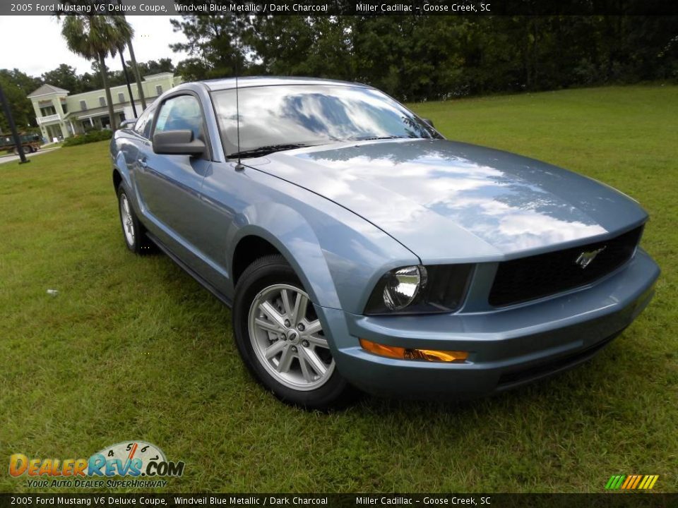 2005 Ford Mustang V6 Deluxe Coupe Windveil Blue Metallic / Dark Charcoal Photo #1