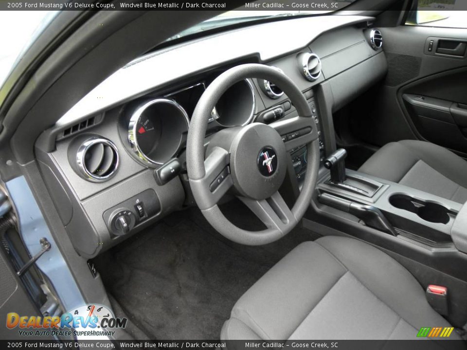 2005 Ford Mustang V6 Deluxe Coupe Windveil Blue Metallic / Dark Charcoal Photo #3