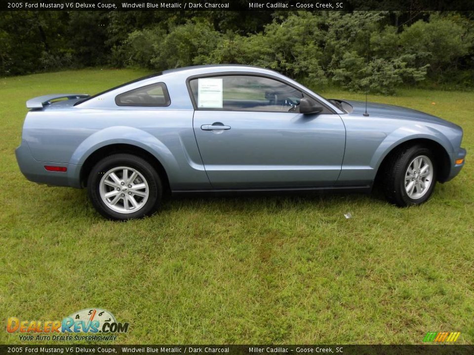 2005 Ford Mustang V6 Deluxe Coupe Windveil Blue Metallic / Dark Charcoal Photo #9