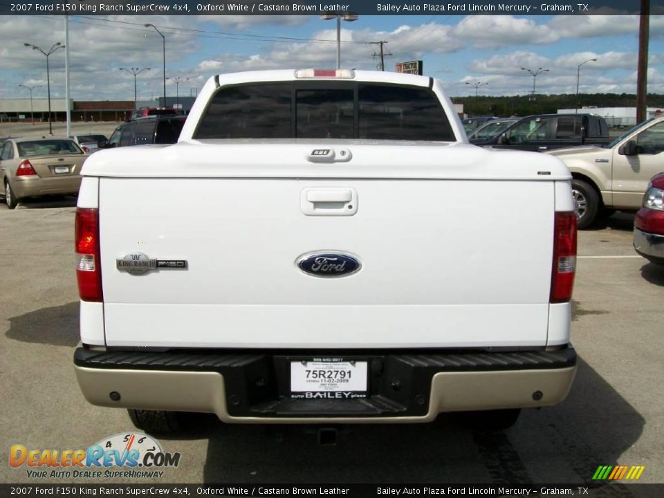 2007 Ford F150 King Ranch SuperCrew 4x4 Oxford White / Castano Brown Leather Photo #6