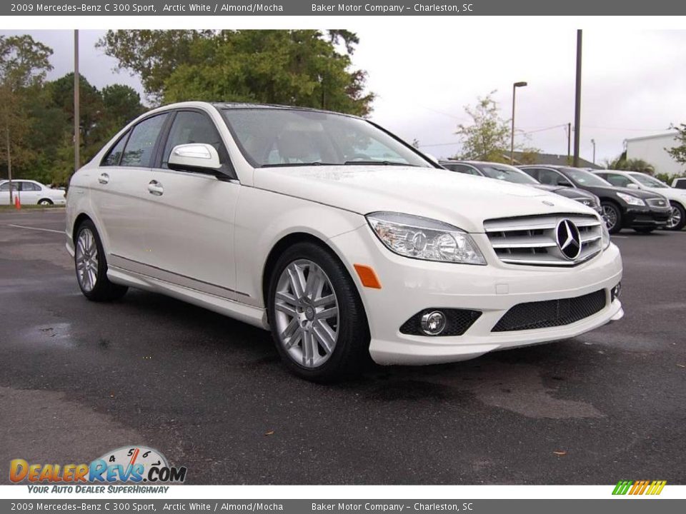 2009 Mercedes-Benz C 300 Sport Arctic White / Almond/Mocha Photo #1