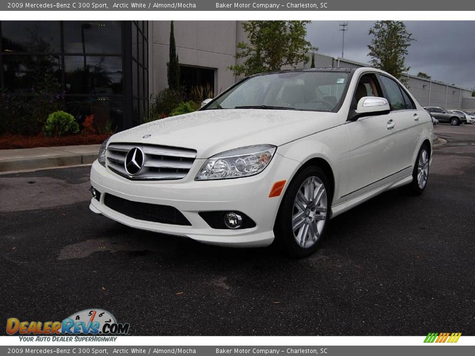 2009 Mercedes-Benz C 300 Sport Arctic White / Almond/Mocha Photo #13