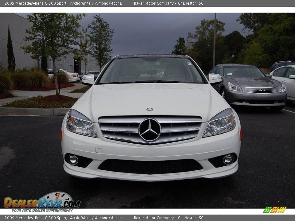 2009 Mercedes-Benz C 300 Sport Arctic White / Almond/Mocha Photo #14