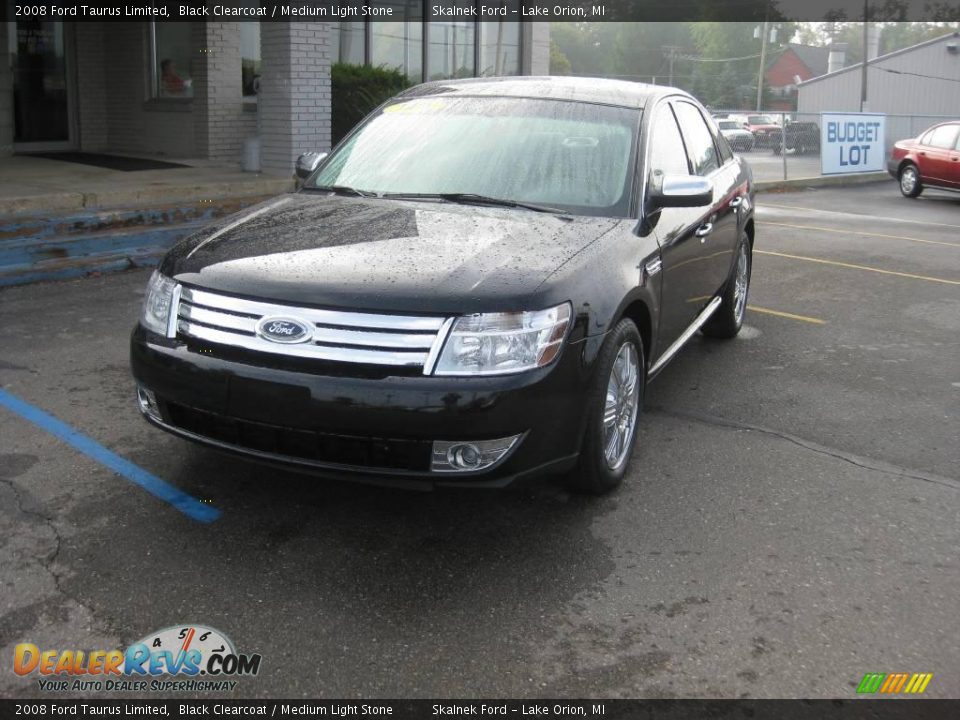 2008 Ford Taurus Limited Black Clearcoat / Medium Light Stone Photo #3