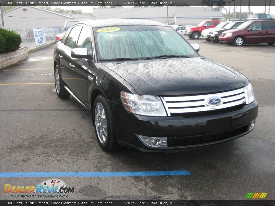 2008 Ford Taurus Limited Black Clearcoat / Medium Light Stone Photo #5