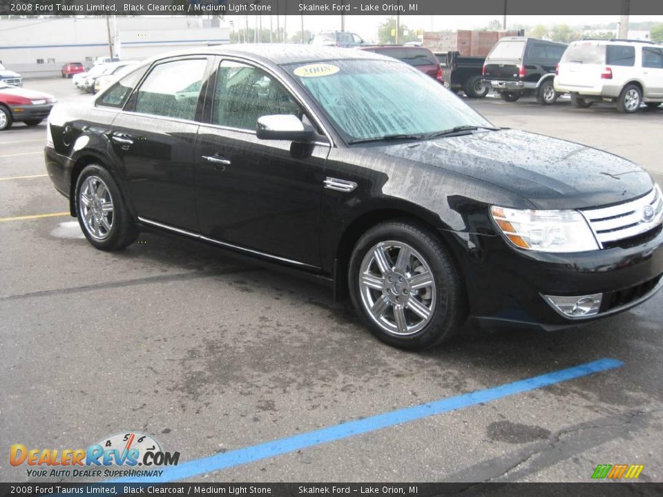 2008 Ford Taurus Limited Black Clearcoat / Medium Light Stone Photo #6