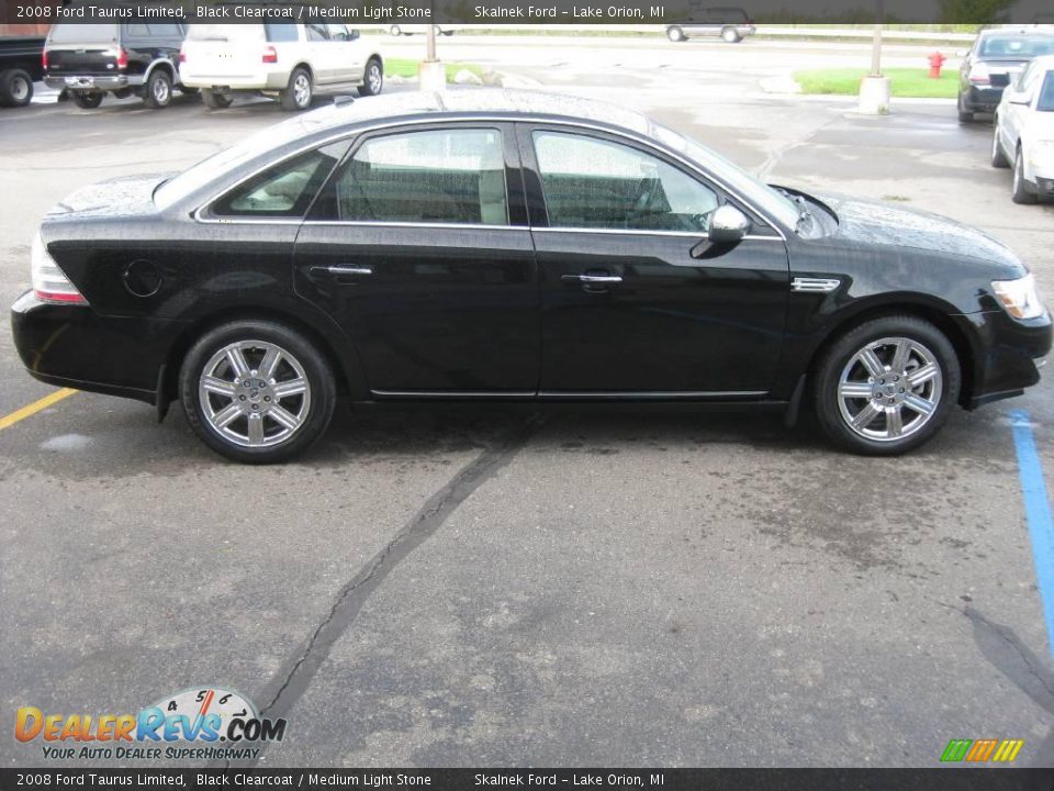 2008 Ford Taurus Limited Black Clearcoat / Medium Light Stone Photo #7