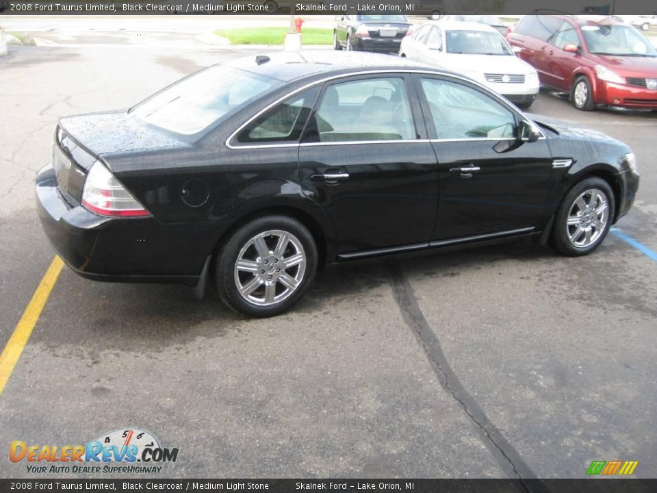 2008 Ford Taurus Limited Black Clearcoat / Medium Light Stone Photo #8