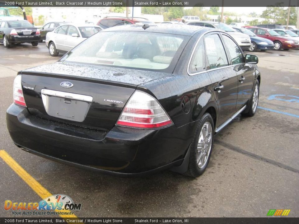 2008 Ford Taurus Limited Black Clearcoat / Medium Light Stone Photo #9
