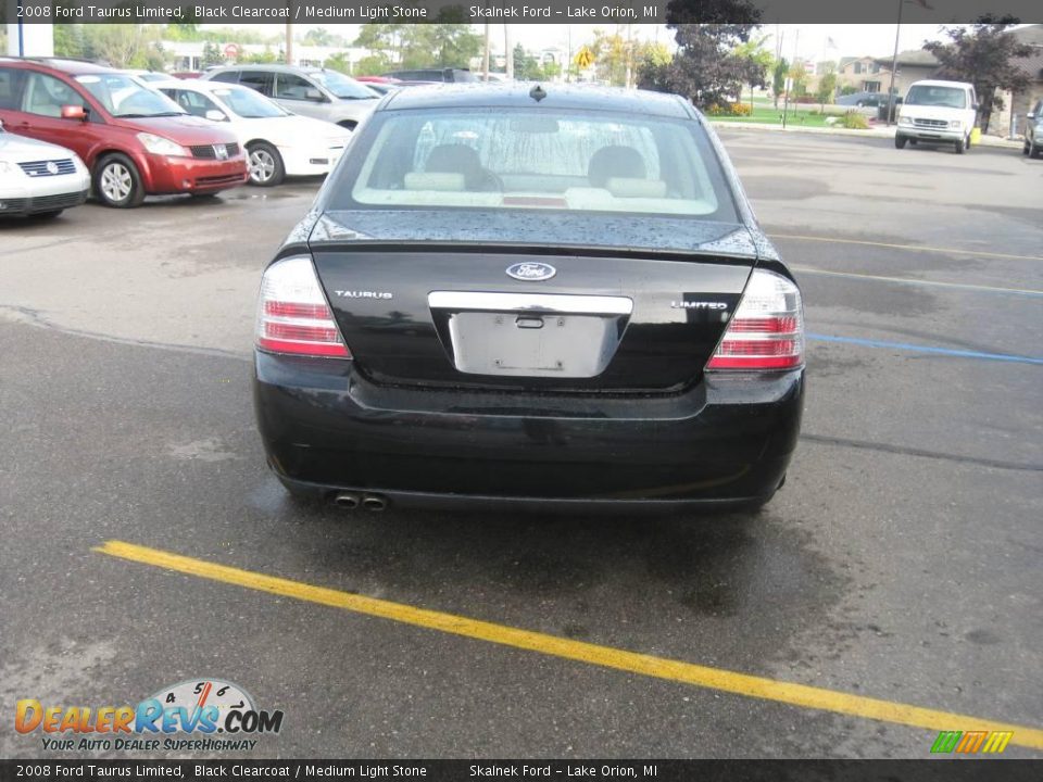 2008 Ford Taurus Limited Black Clearcoat / Medium Light Stone Photo #10