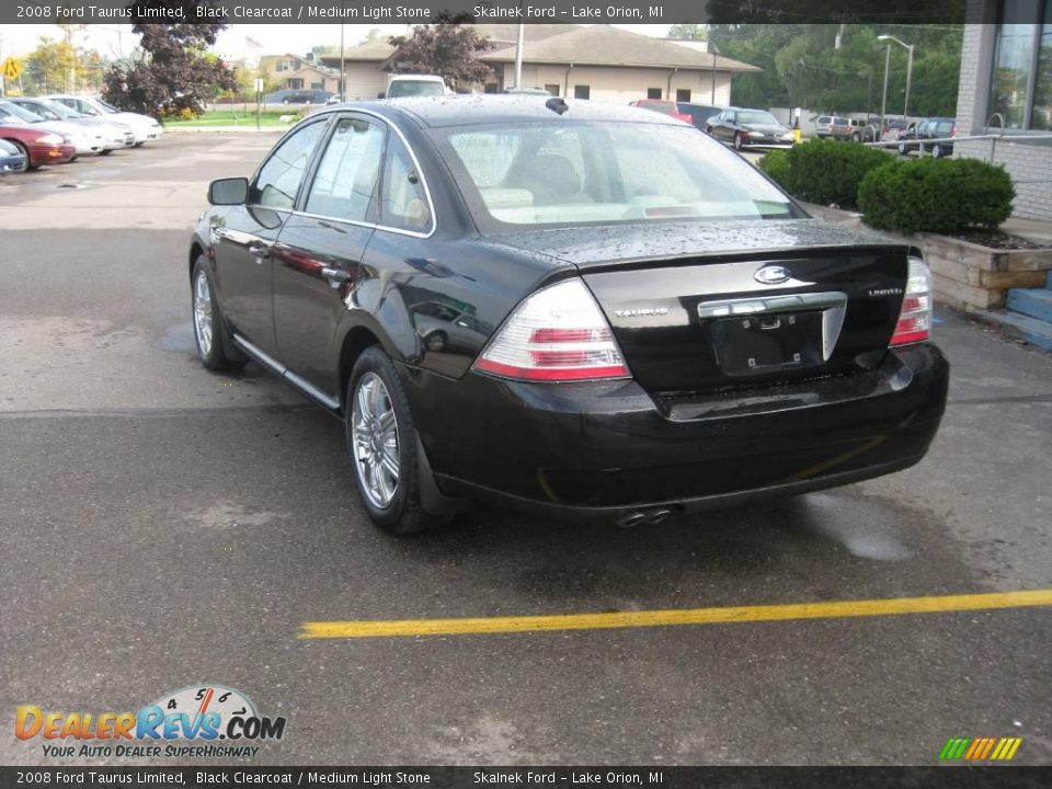 2008 Ford Taurus Limited Black Clearcoat / Medium Light Stone Photo #11