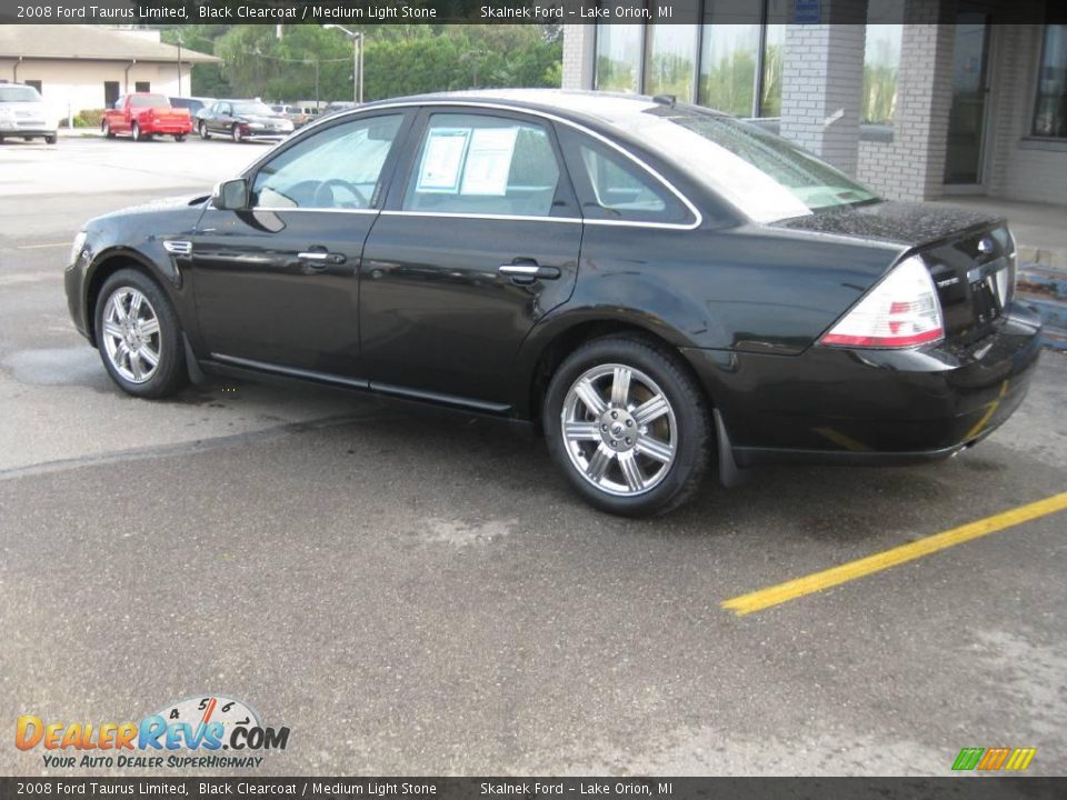 2008 Ford Taurus Limited Black Clearcoat / Medium Light Stone Photo #12