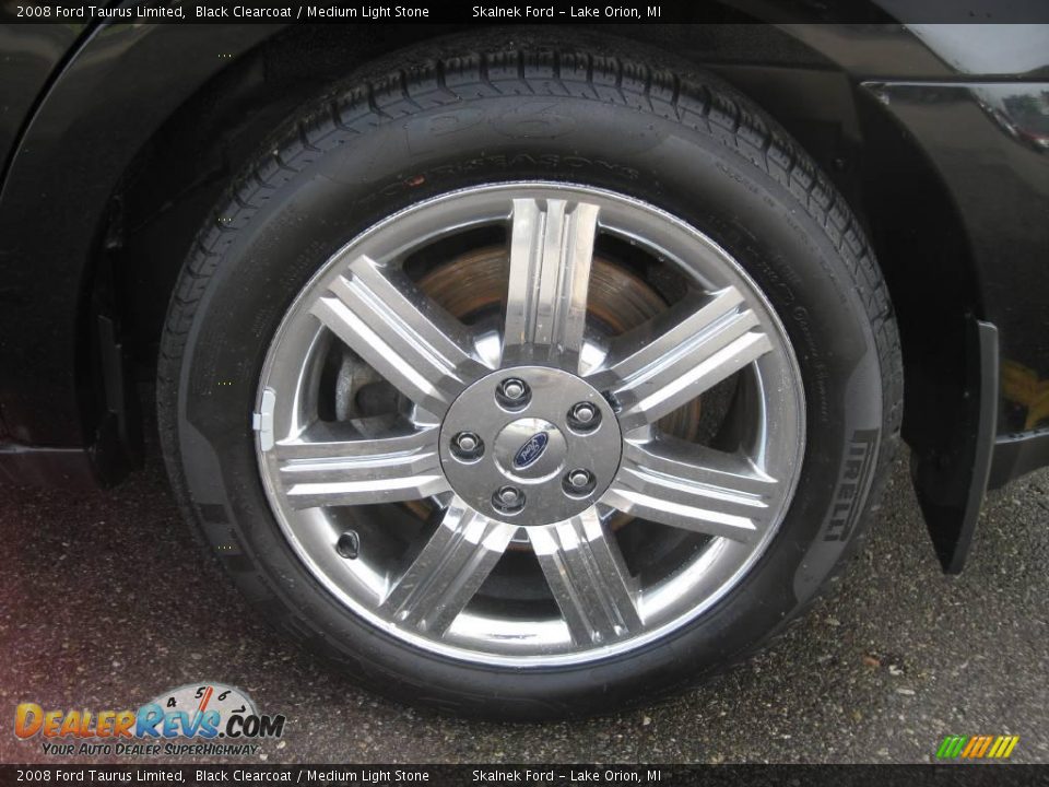 2008 Ford Taurus Limited Black Clearcoat / Medium Light Stone Photo #13