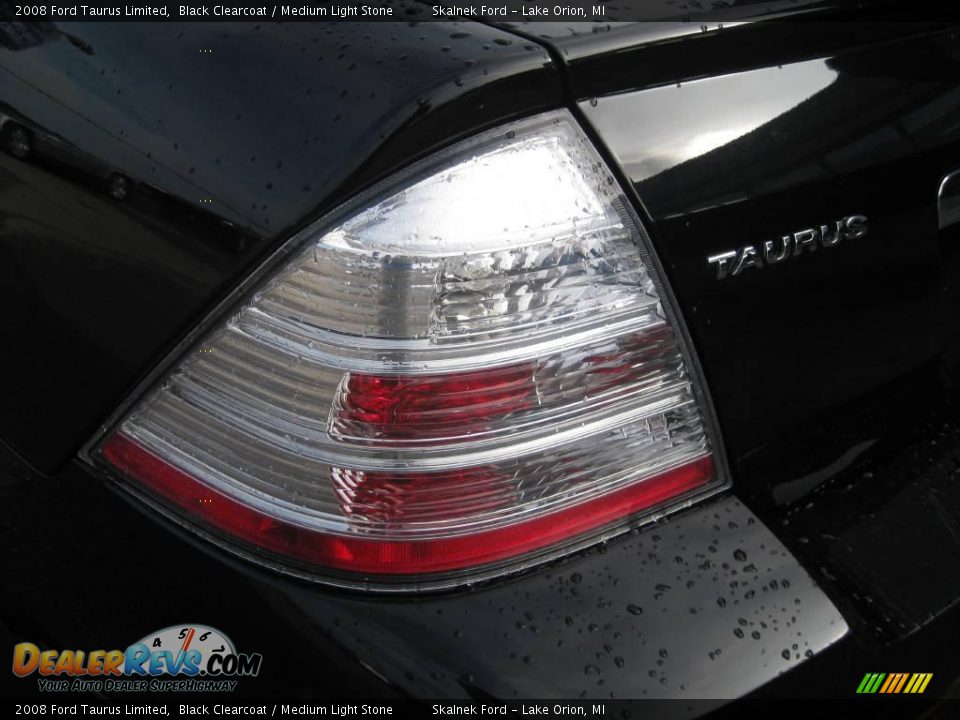 2008 Ford Taurus Limited Black Clearcoat / Medium Light Stone Photo #14