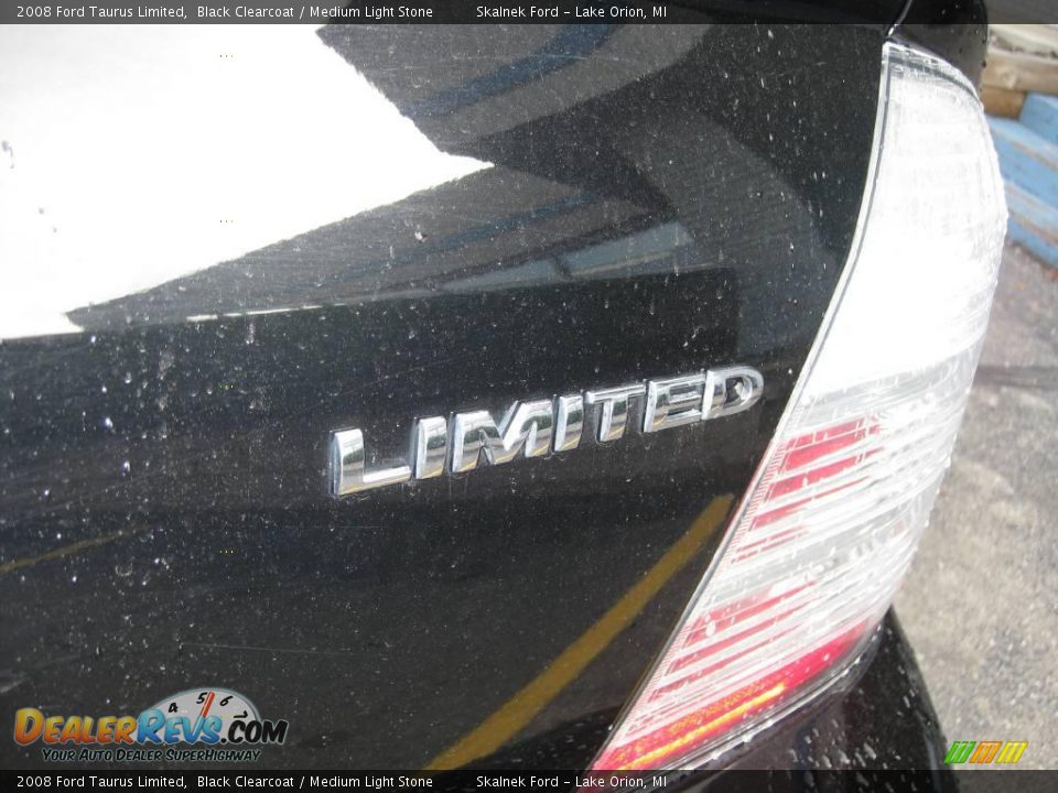 2008 Ford Taurus Limited Black Clearcoat / Medium Light Stone Photo #15