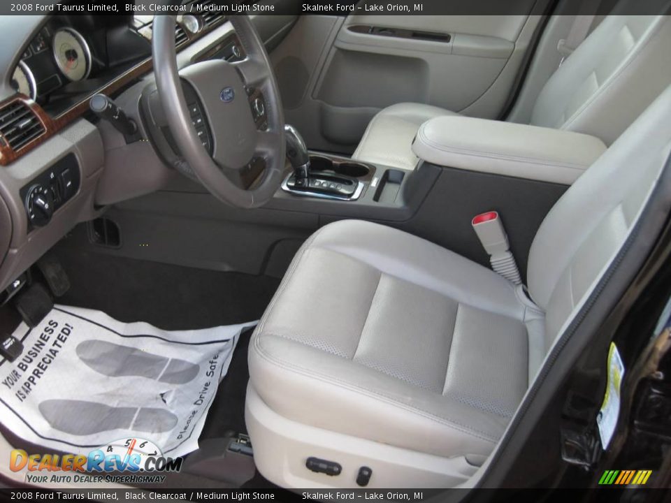 2008 Ford Taurus Limited Black Clearcoat / Medium Light Stone Photo #22