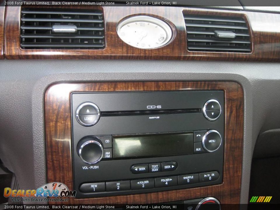 2008 Ford Taurus Limited Black Clearcoat / Medium Light Stone Photo #28