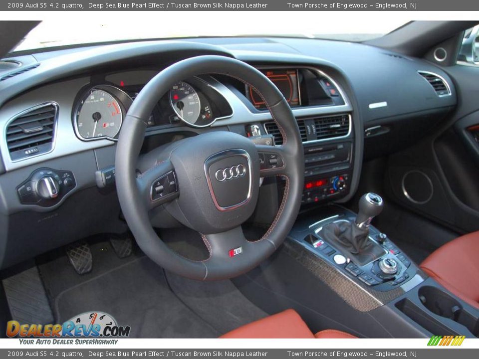 2009 Audi S5 4.2 quattro Deep Sea Blue Pearl Effect / Tuscan Brown Silk Nappa Leather Photo #19