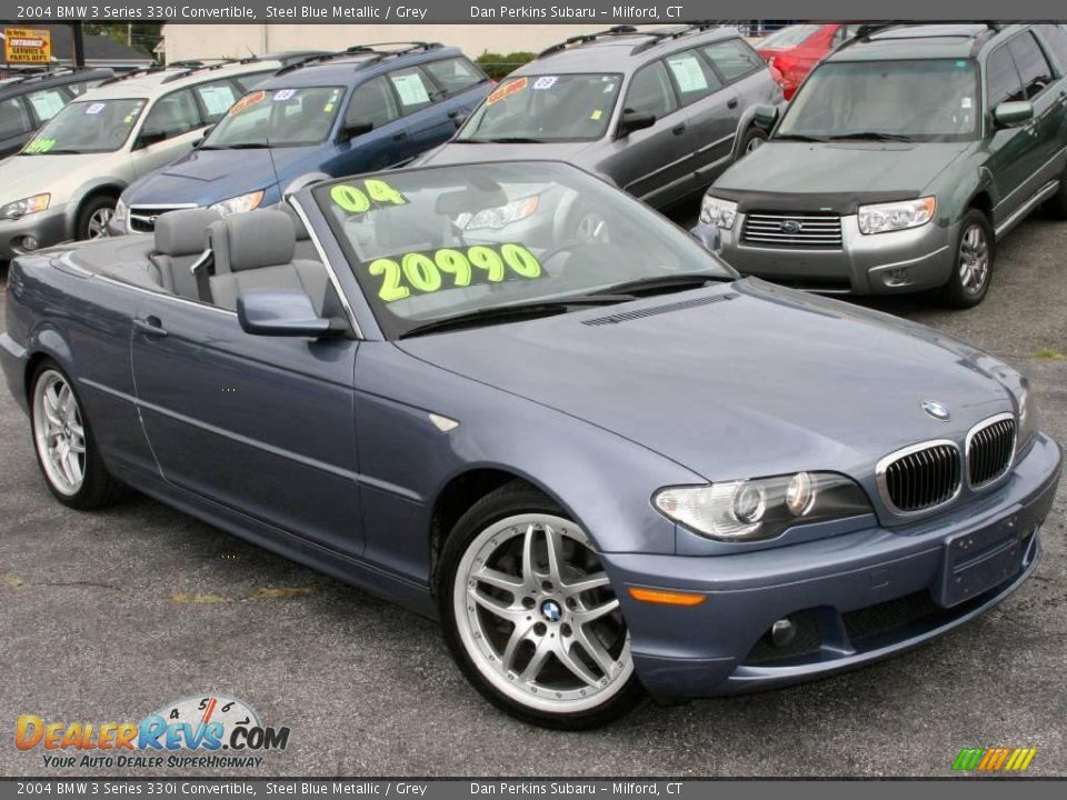 2004 BMW 3 Series 330i Convertible Steel Blue Metallic / Grey Photo #3