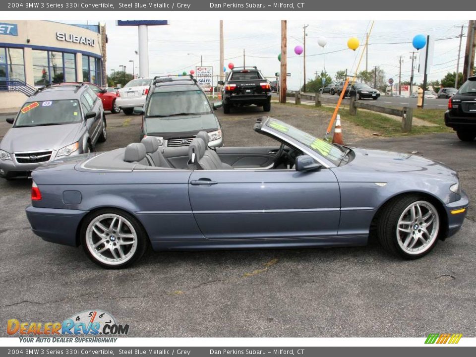 2004 BMW 3 Series 330i Convertible Steel Blue Metallic / Grey Photo #4